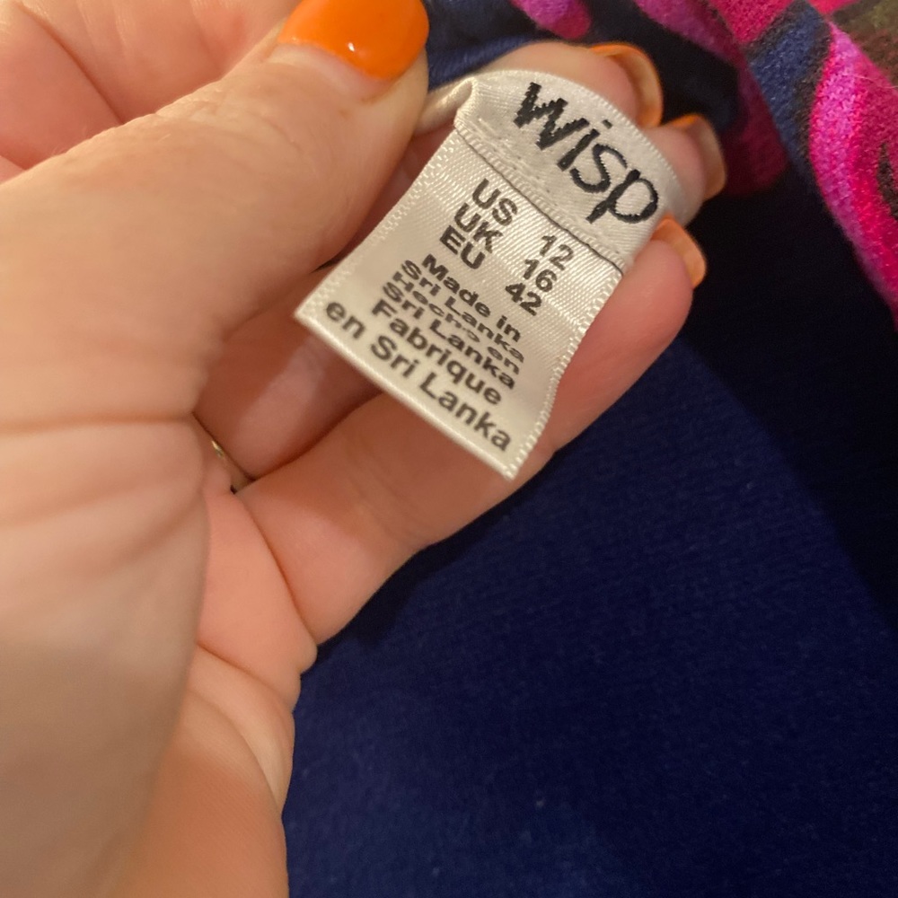 Navy and floral Wisp Tressa Ponte dress. Size L. - Picture 4 of 4